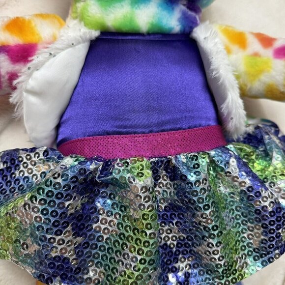 Build A Bear Rainbow Safari Bear With Outfit Colorful No Tag - Picture 3 of 7